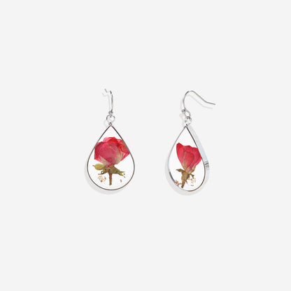 Pressed Birth Flower Earrings