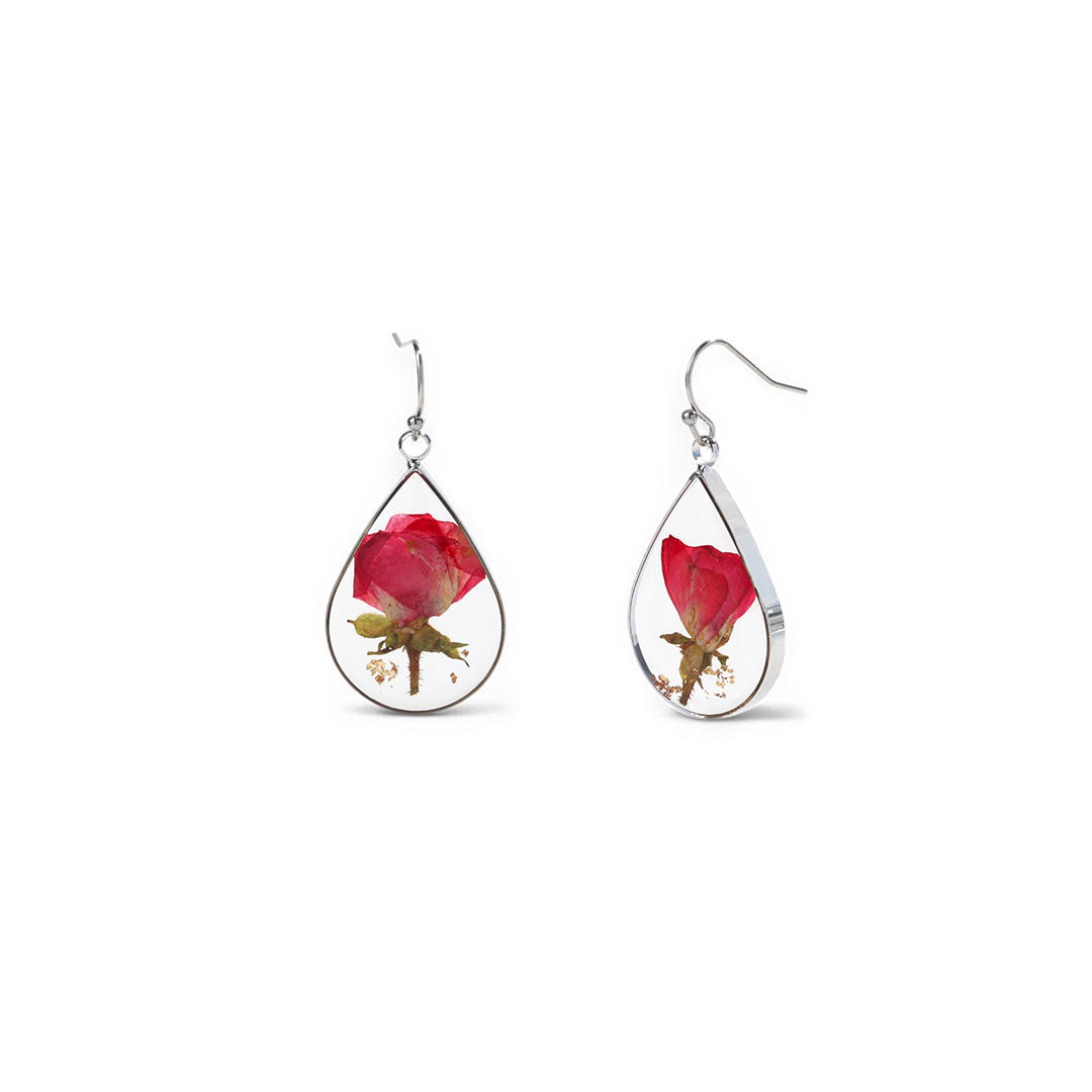 Pressed Birth Flower Earrings