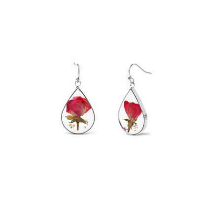 Pressed Birth Flower Earrings