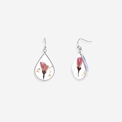 Pressed Birth Flower Earrings