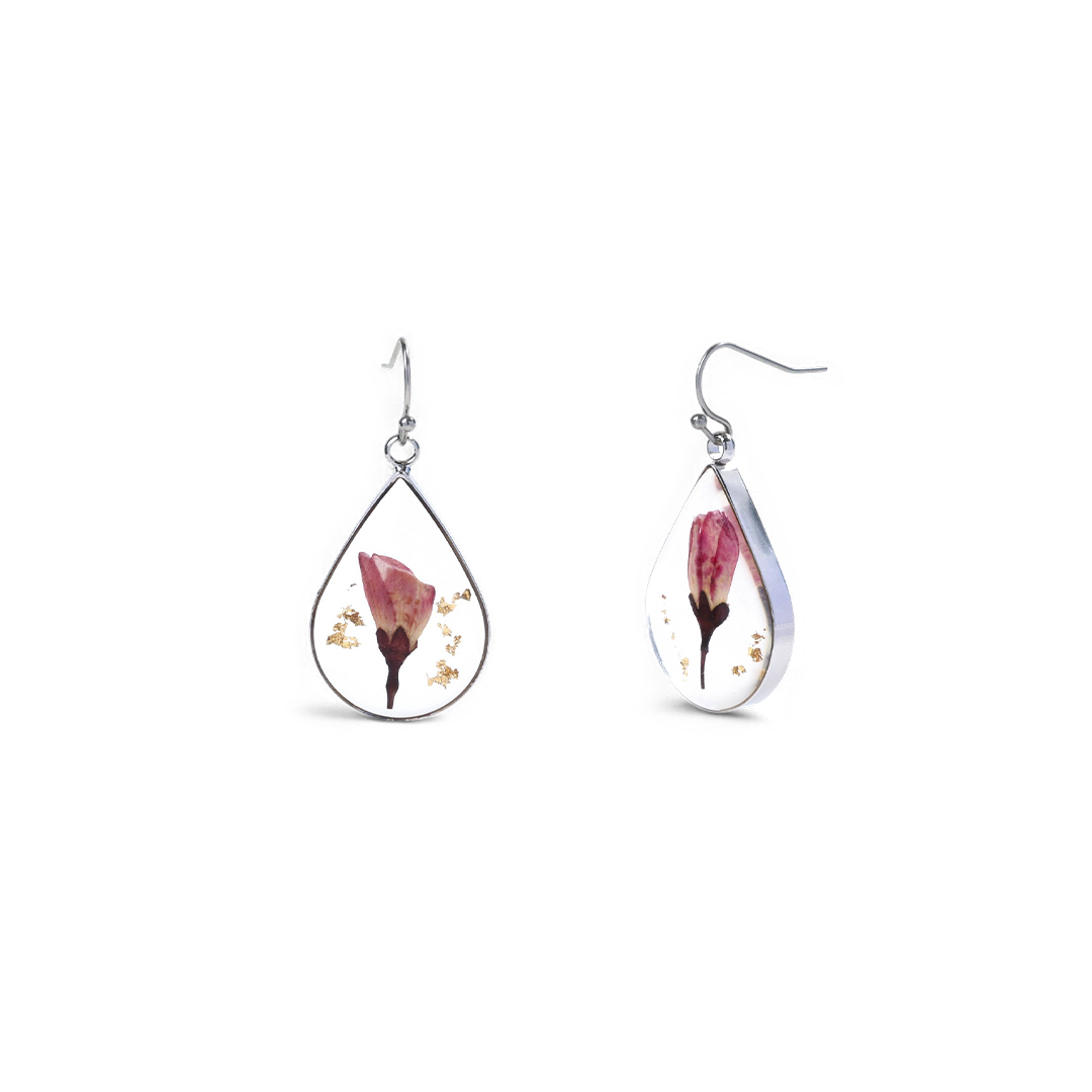 Pressed Birth Flower Earrings