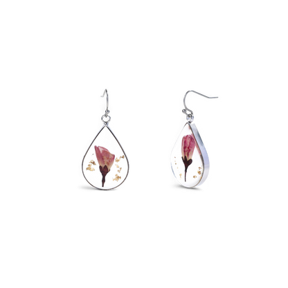 Pressed Birth Flower Earrings