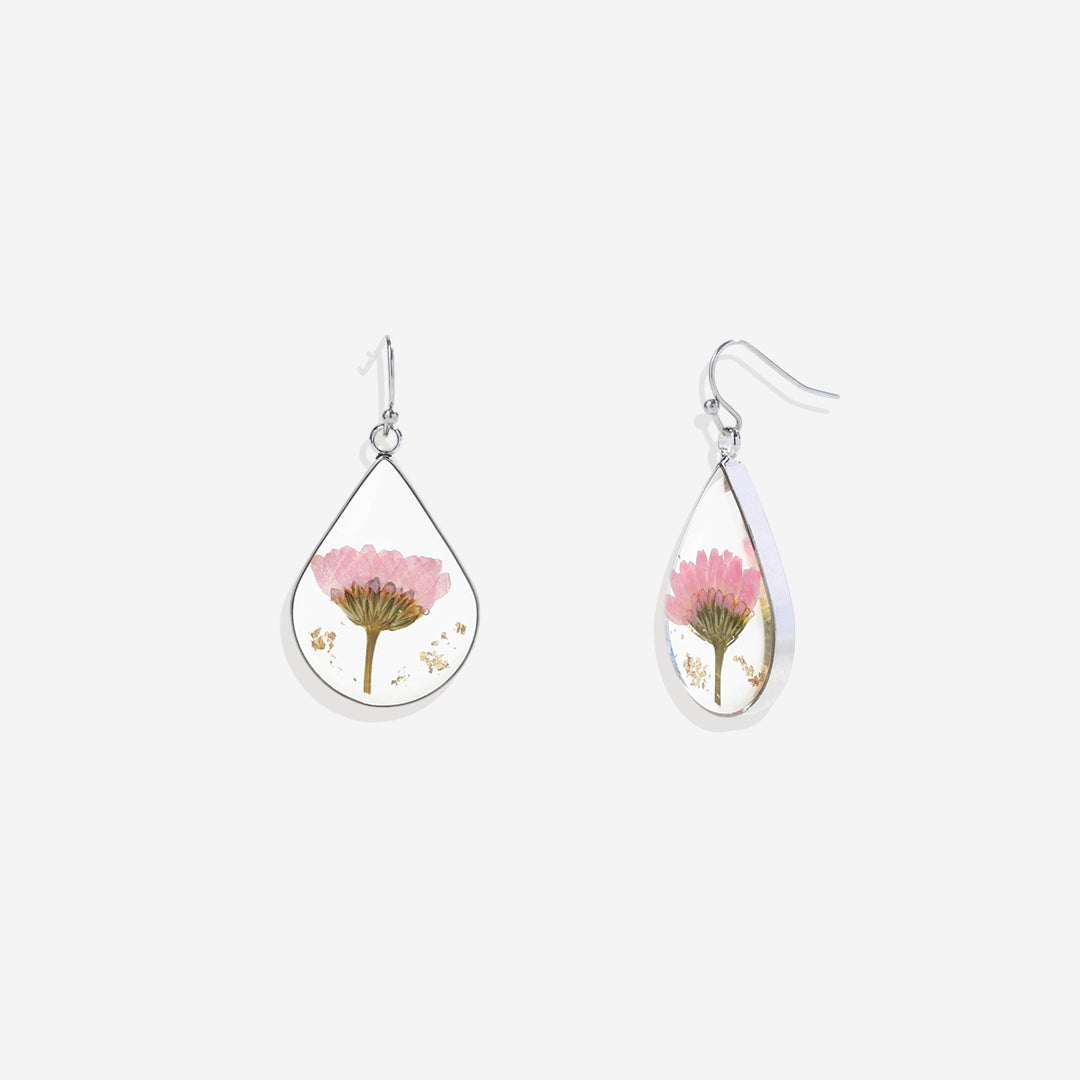 Pressed Birth Flower Earrings