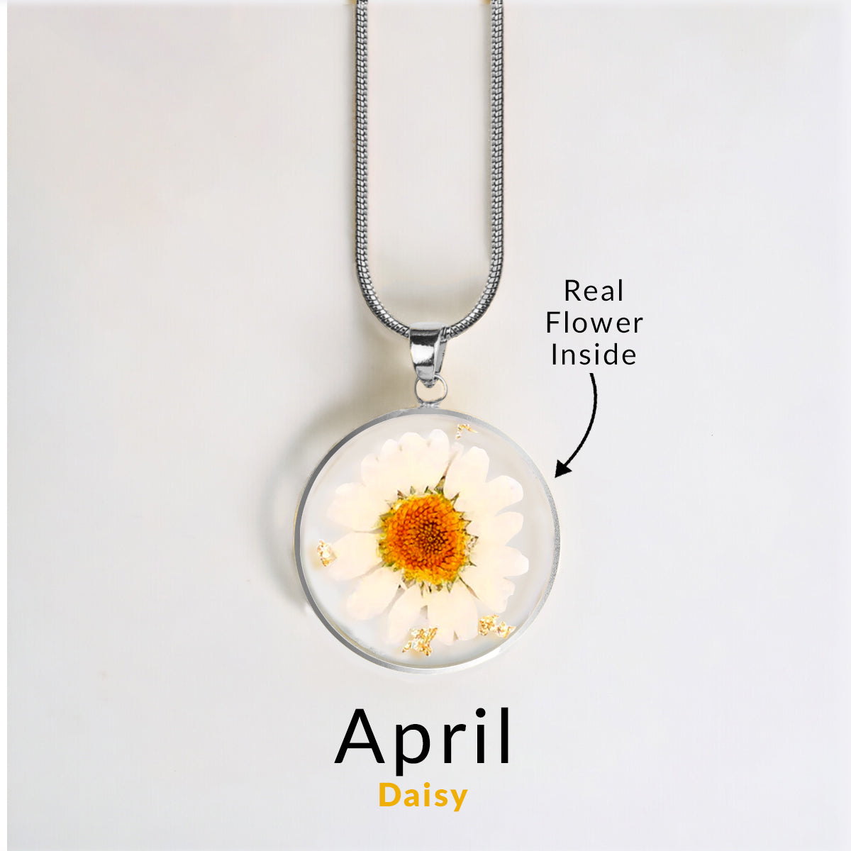 Pressed Birth Flower Necklace