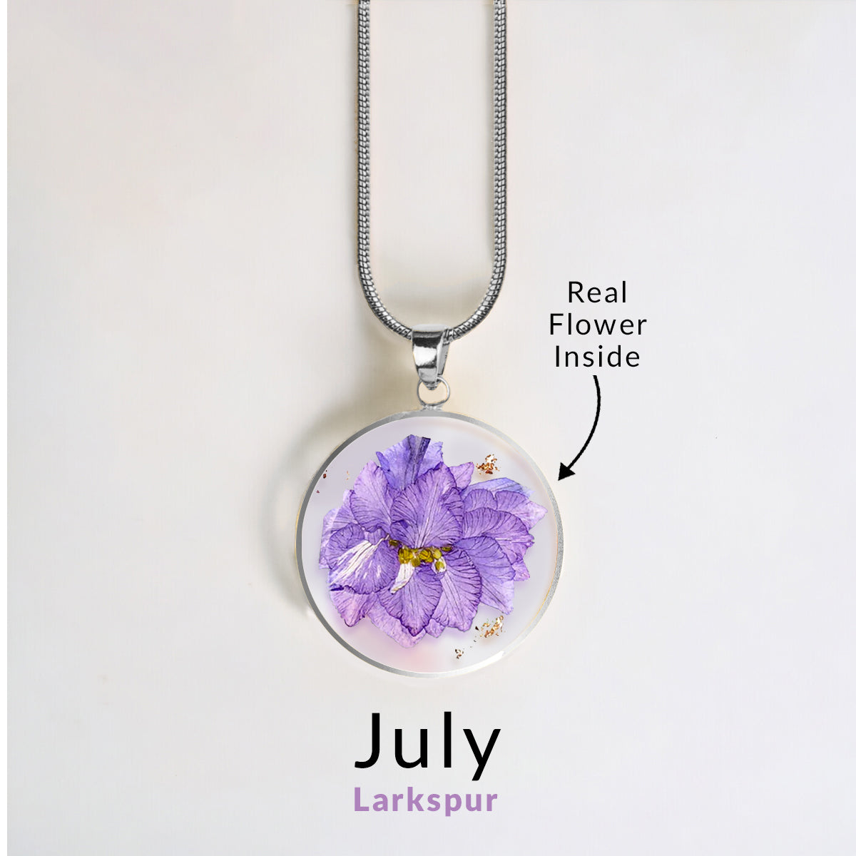 Pressed Birth Flower Necklace