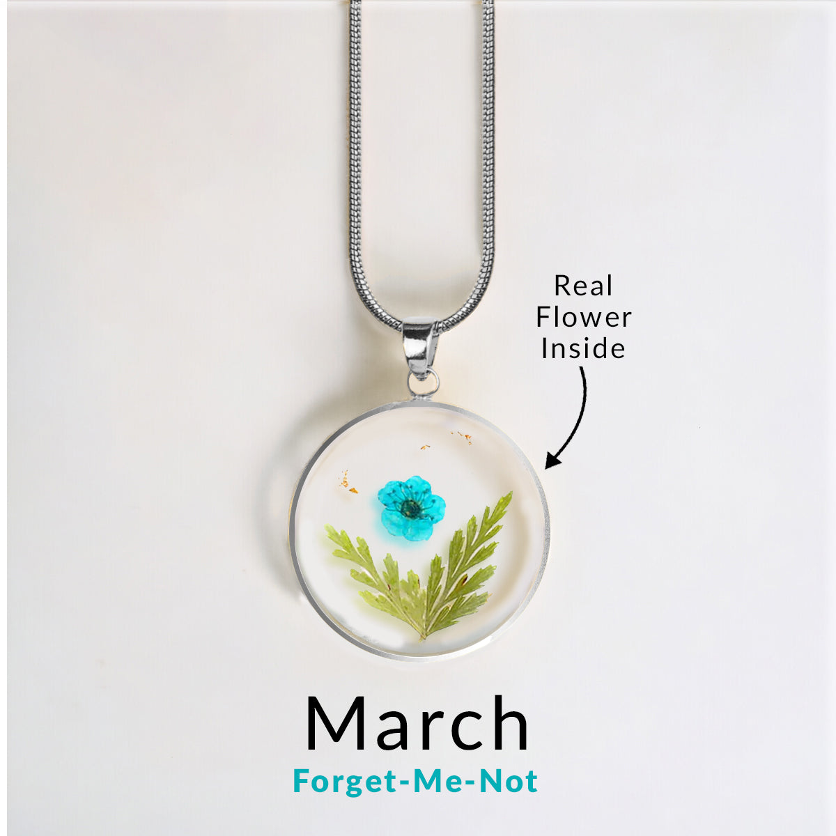 Pressed Birth Flower Necklace