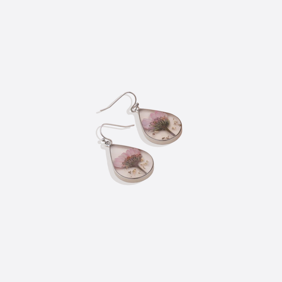 Pressed Birth Flower Earrings