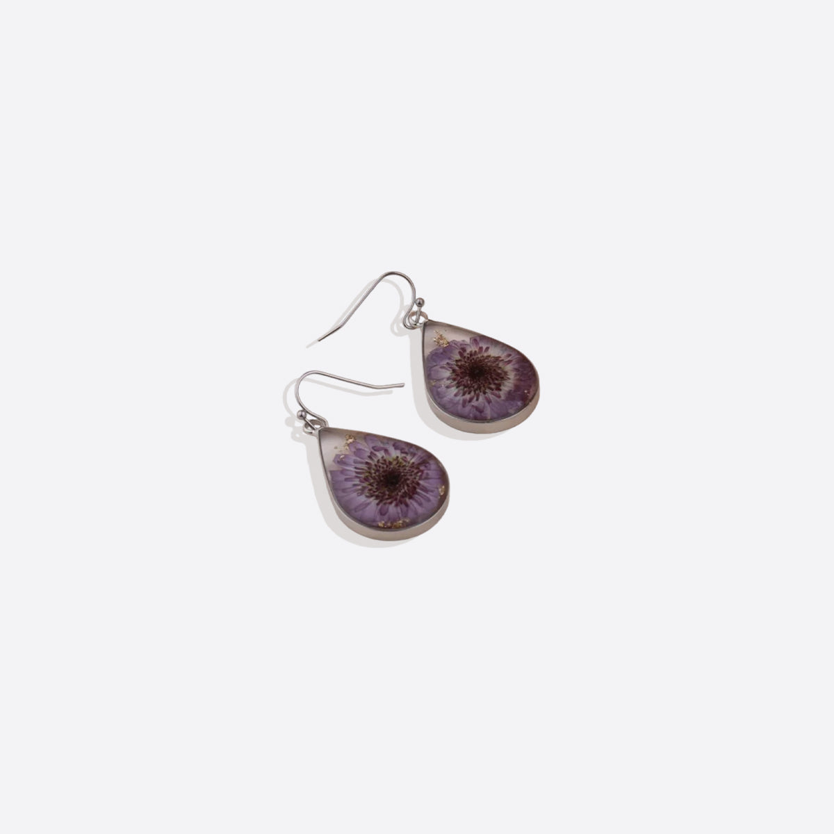 Pressed Birth Flower Earrings