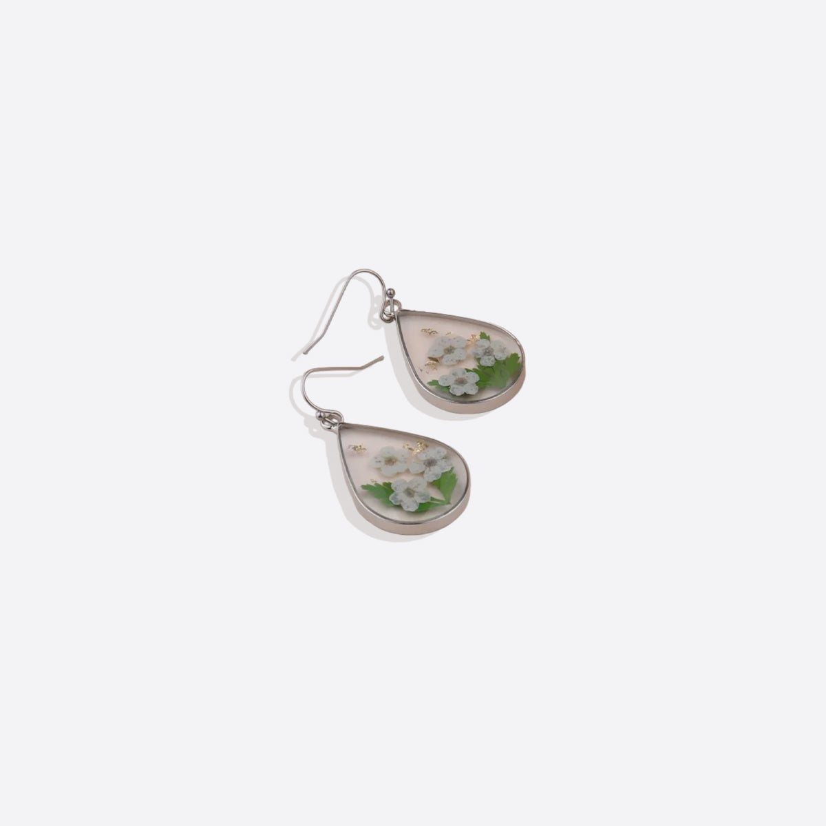 Pressed Birth Flower Earrings