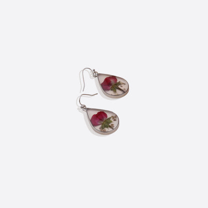 Pressed Birth Flower Earrings