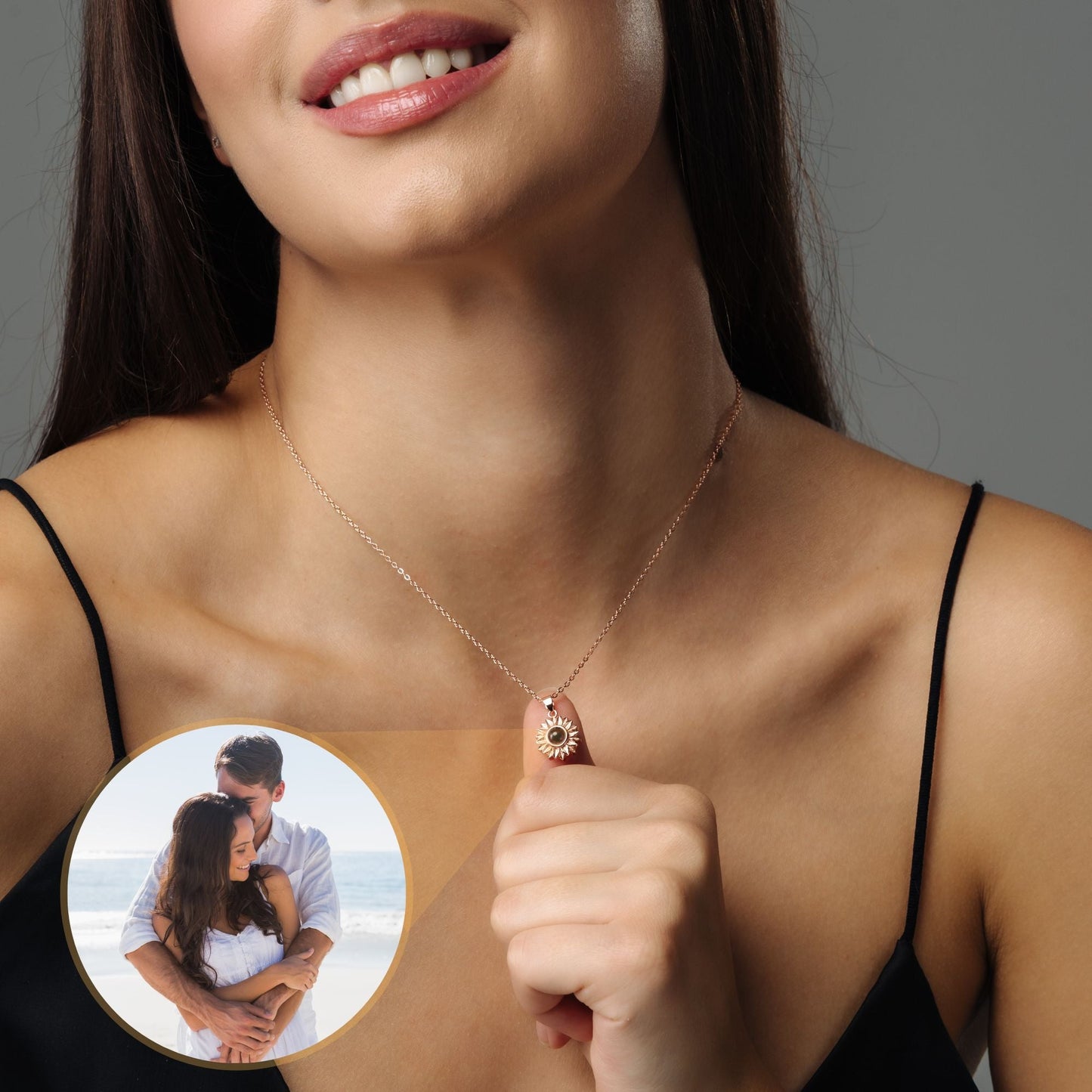 Sunflower Photo Necklace