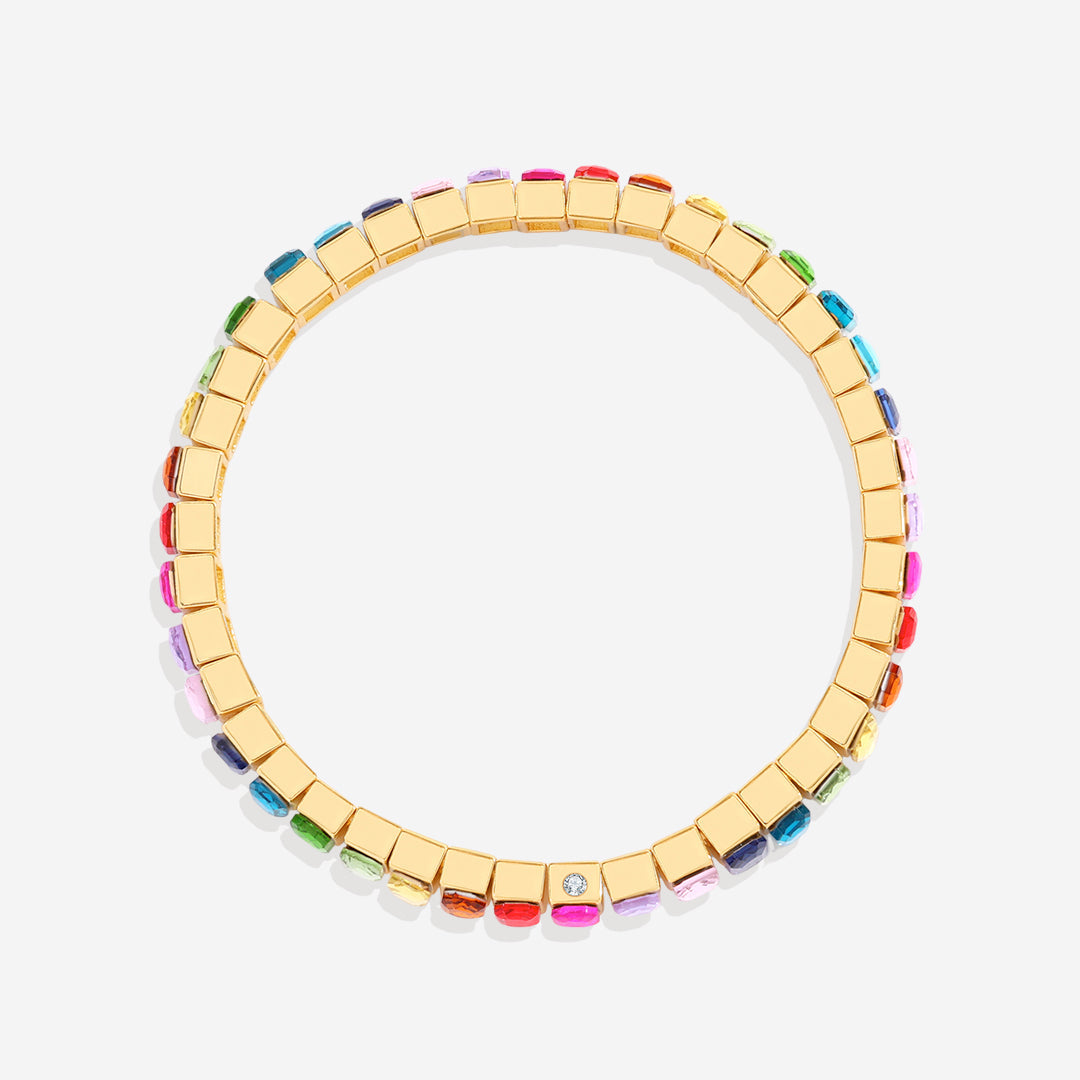 Rainbow Baguette Beaded Bracelet