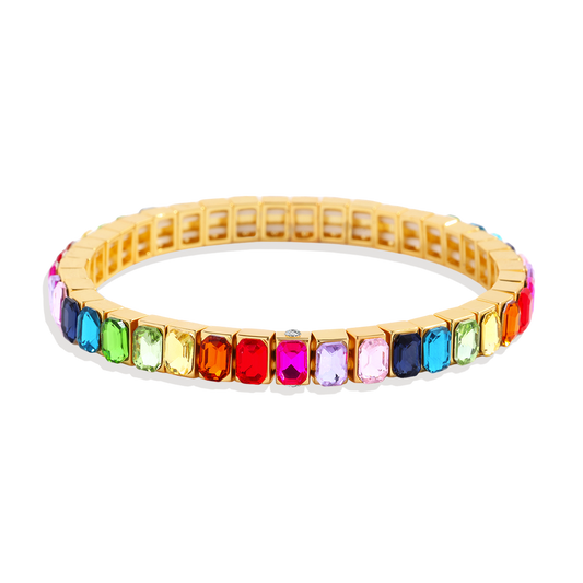 Rainbow Baguette Beaded Bracelet