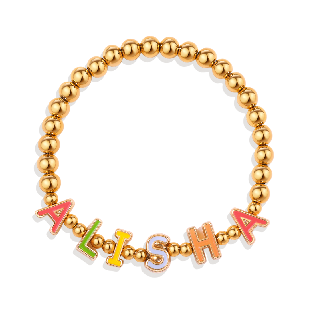 Rainbow Candy Letter Bracelet