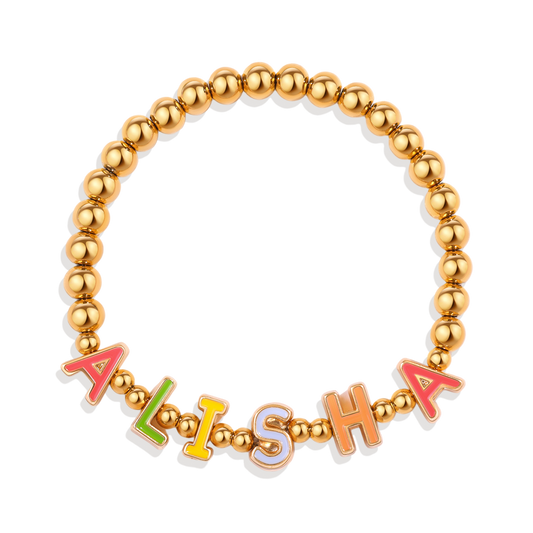 Rainbow Candy Letter Bracelet