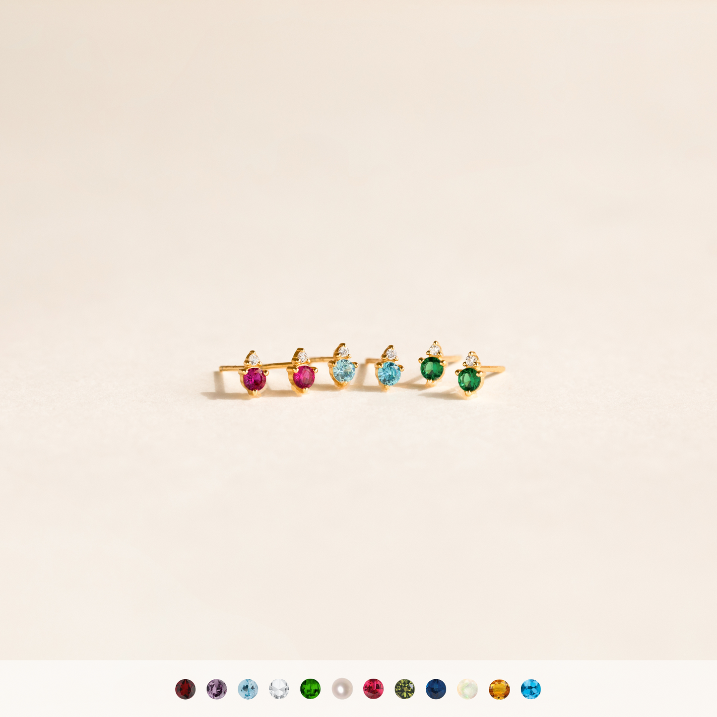 Raindrop Birthstone Studs