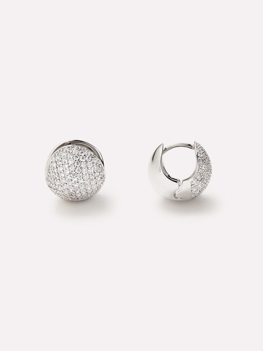 Silver Earrings - Mini Abby Silver Micropave