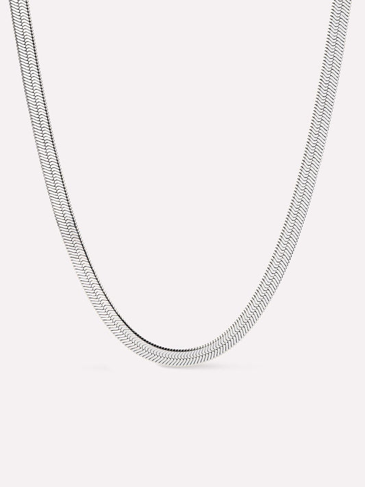 Herringbone Necklace - Ina Silver Bold