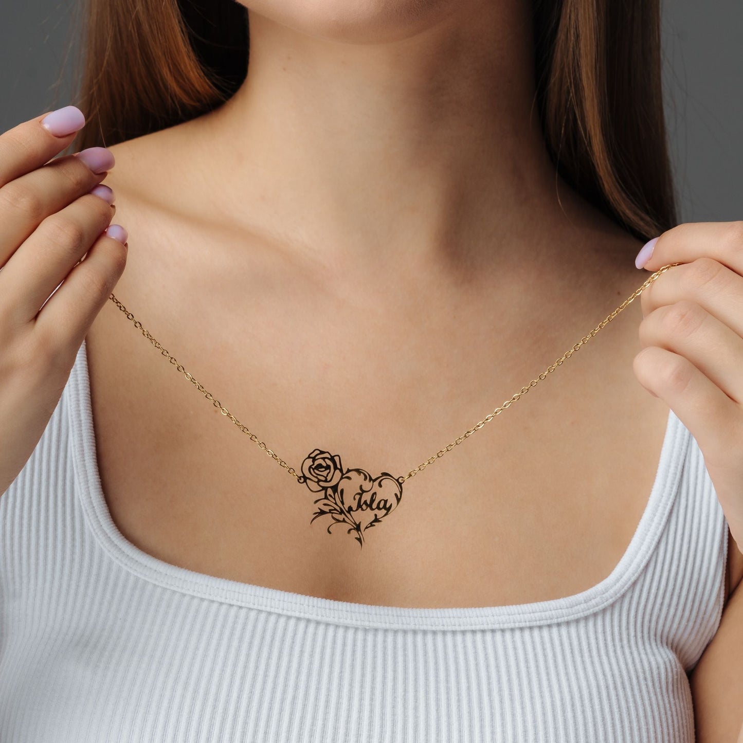 Rose Name Necklace