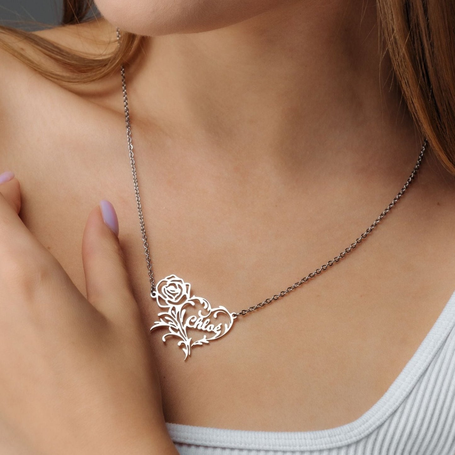 Rose Name Necklace