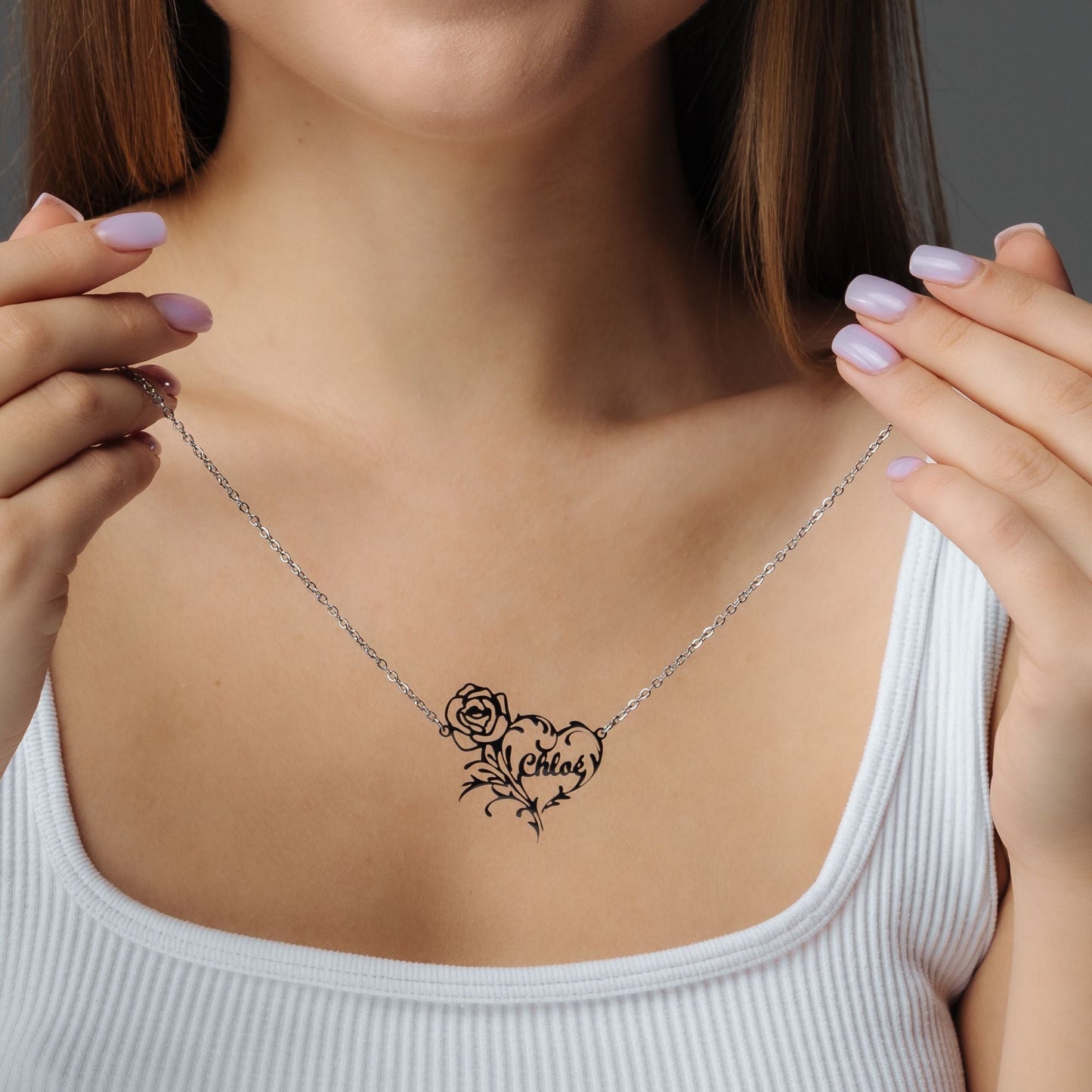 Rose Name Necklace