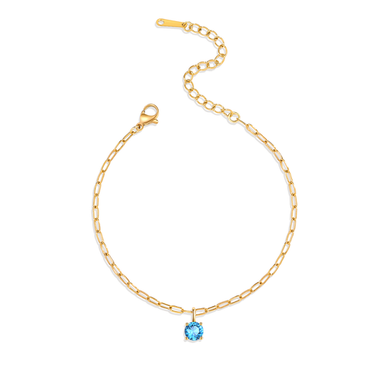 Round-Cut Birthstone Bracelet