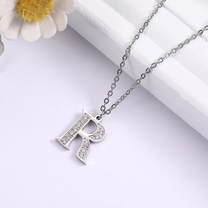 Crystal Accent Letter Satellite Necklace