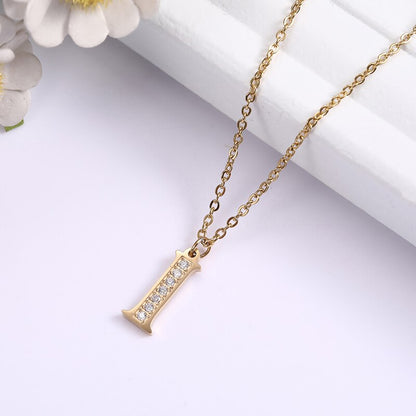 Crystal Accent Letter Satellite Necklace