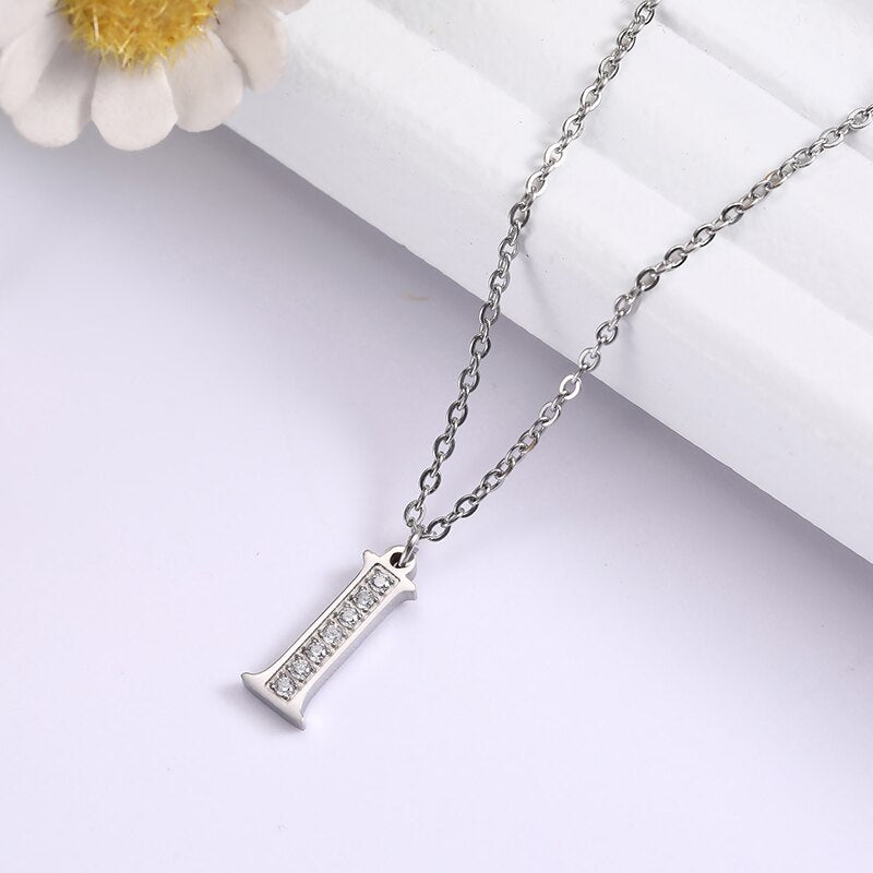 Crystal Accent Letter Satellite Necklace