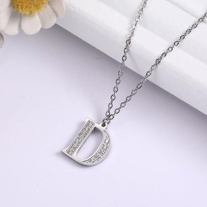 Crystal Accent Letter Satellite Necklace