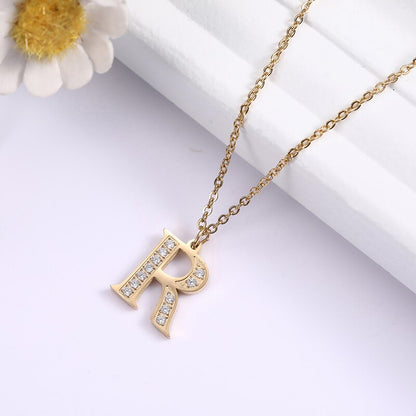 Crystal Accent Letter Satellite Necklace