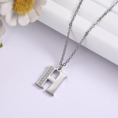 Crystal Accent Letter Satellite Necklace