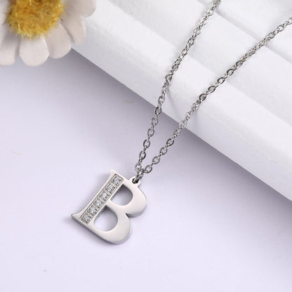 Crystal Accent Letter Satellite Necklace