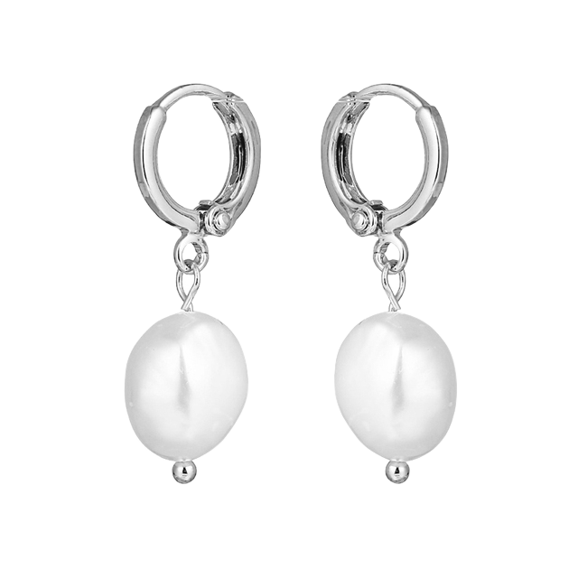 Freshwater Pearl Drop Huggie Earrings