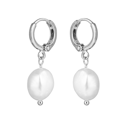 Freshwater Pearl Drop Huggie Earrings