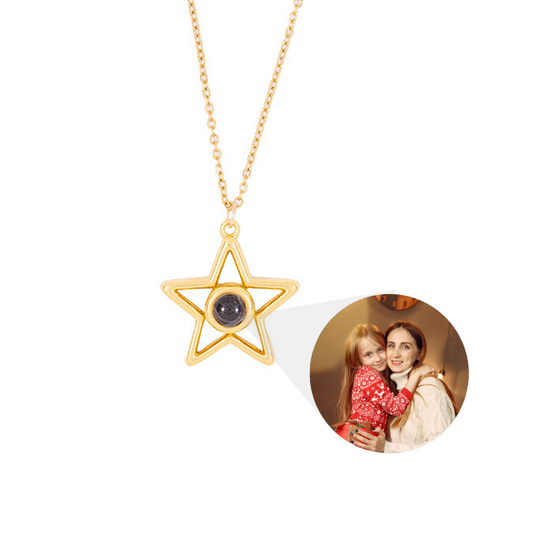 Custom Star Necklace With Photo Inside