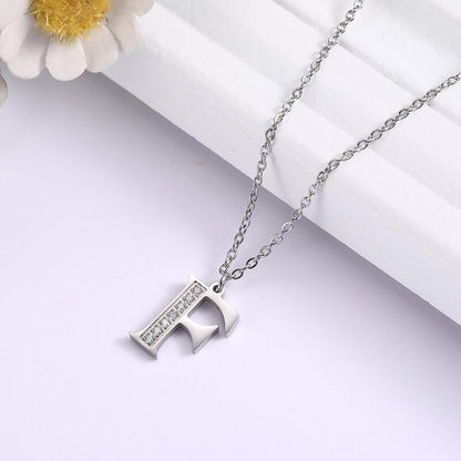 Crystal Accent Letter Satellite Necklace