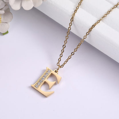 Crystal Accent Letter Satellite Necklace