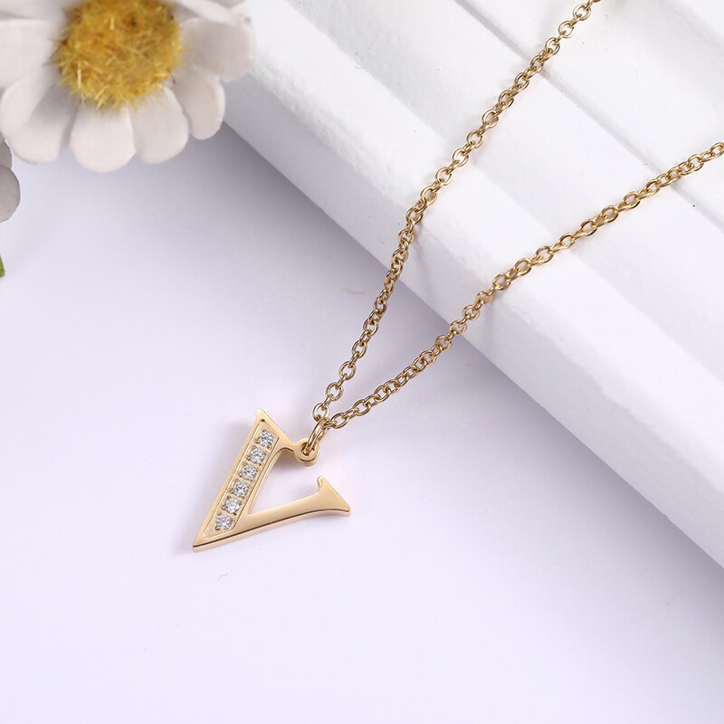 Crystal Accent Letter Satellite Necklace