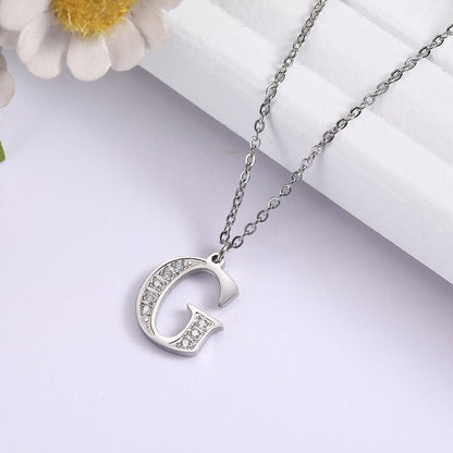 Crystal Accent Letter Satellite Necklace