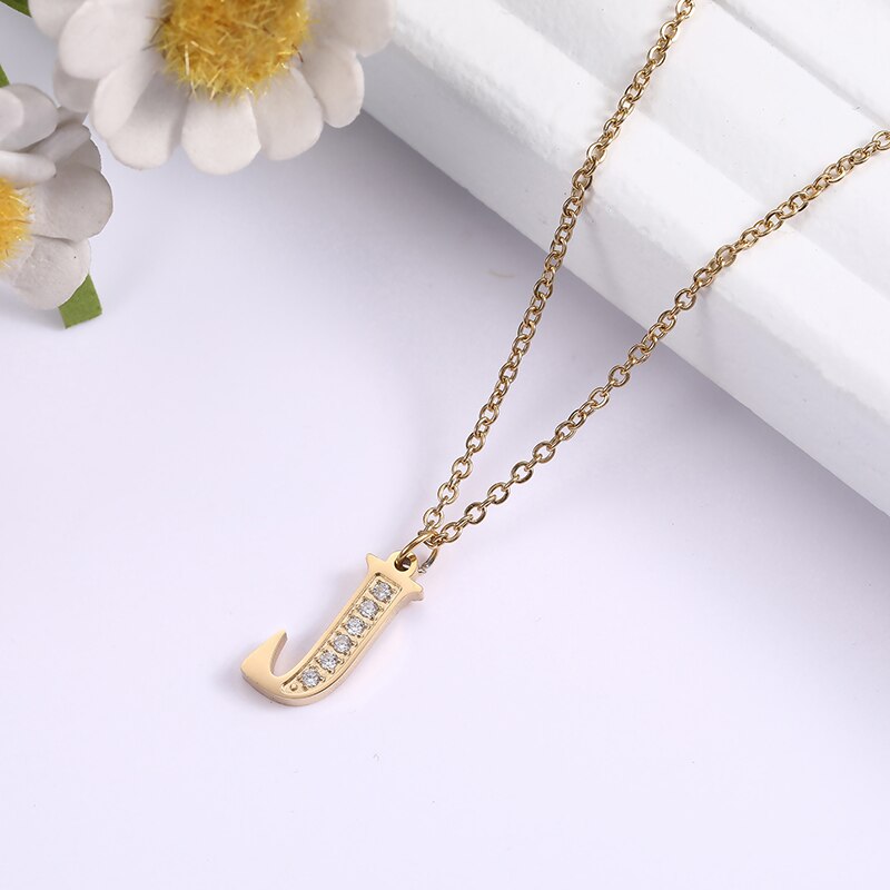 Crystal Accent Letter Satellite Necklace