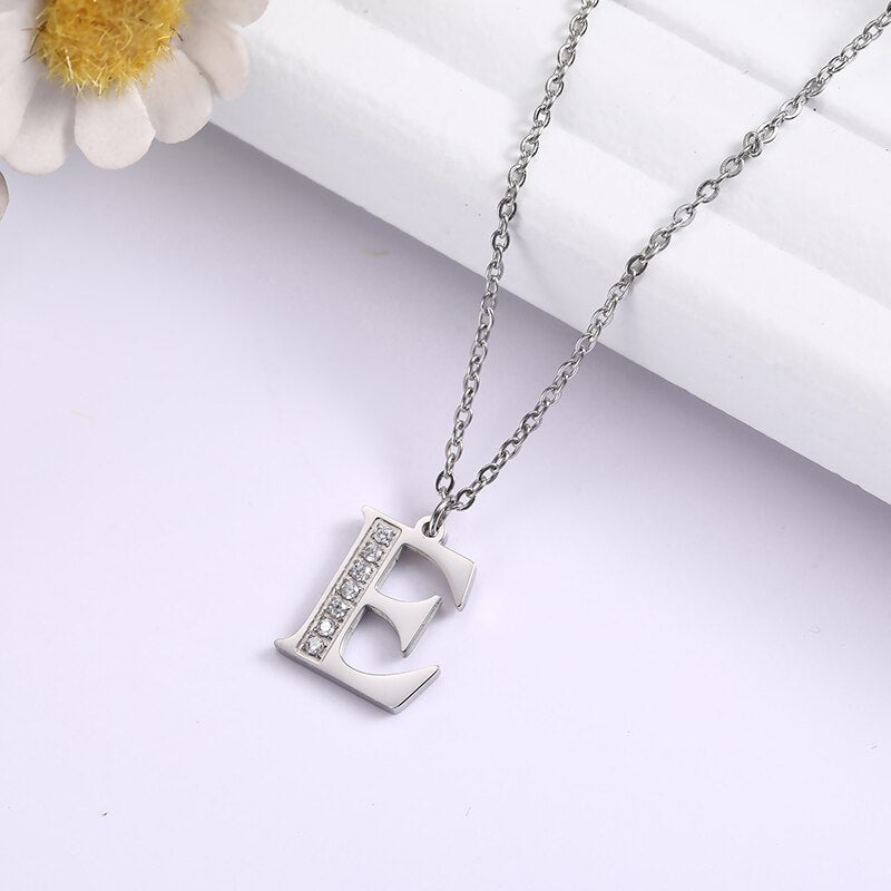 Crystal Accent Letter Satellite Necklace