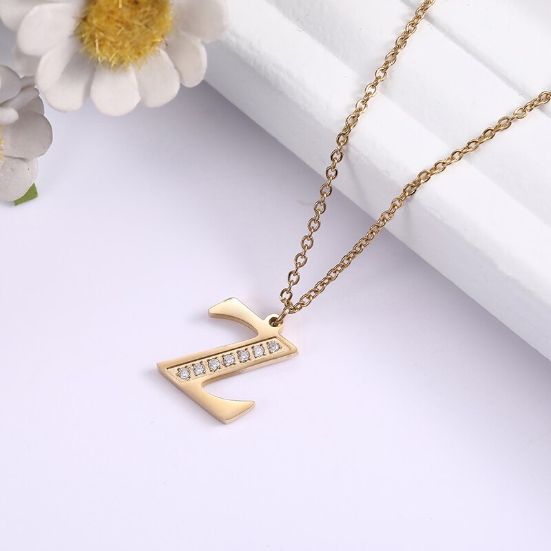 Crystal Accent Letter Satellite Necklace