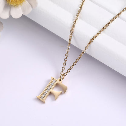 Crystal Accent Letter Satellite Necklace