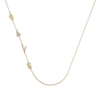 Sideways Pave Initials Necklace