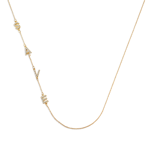 Sideways Pave Initials Necklace