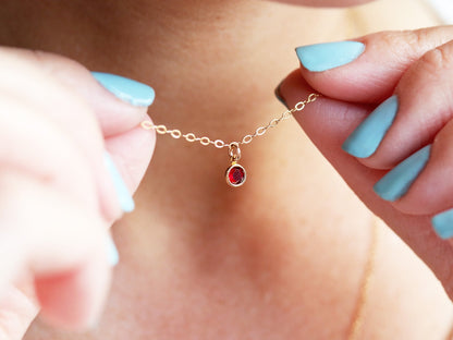 Dainty Birthstone Necklace | Single