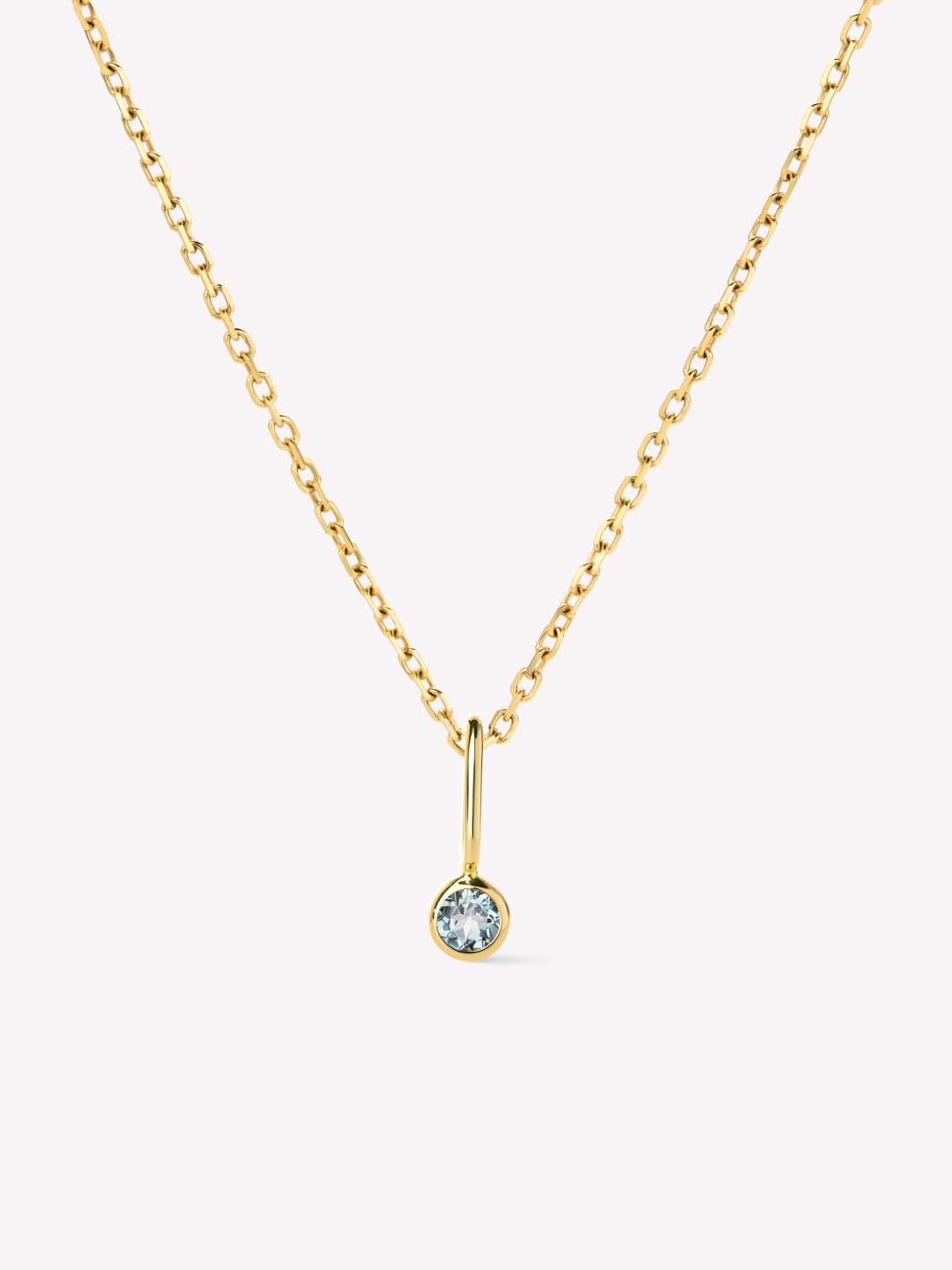 Solid Yellow Gold - Birthstone Necklace