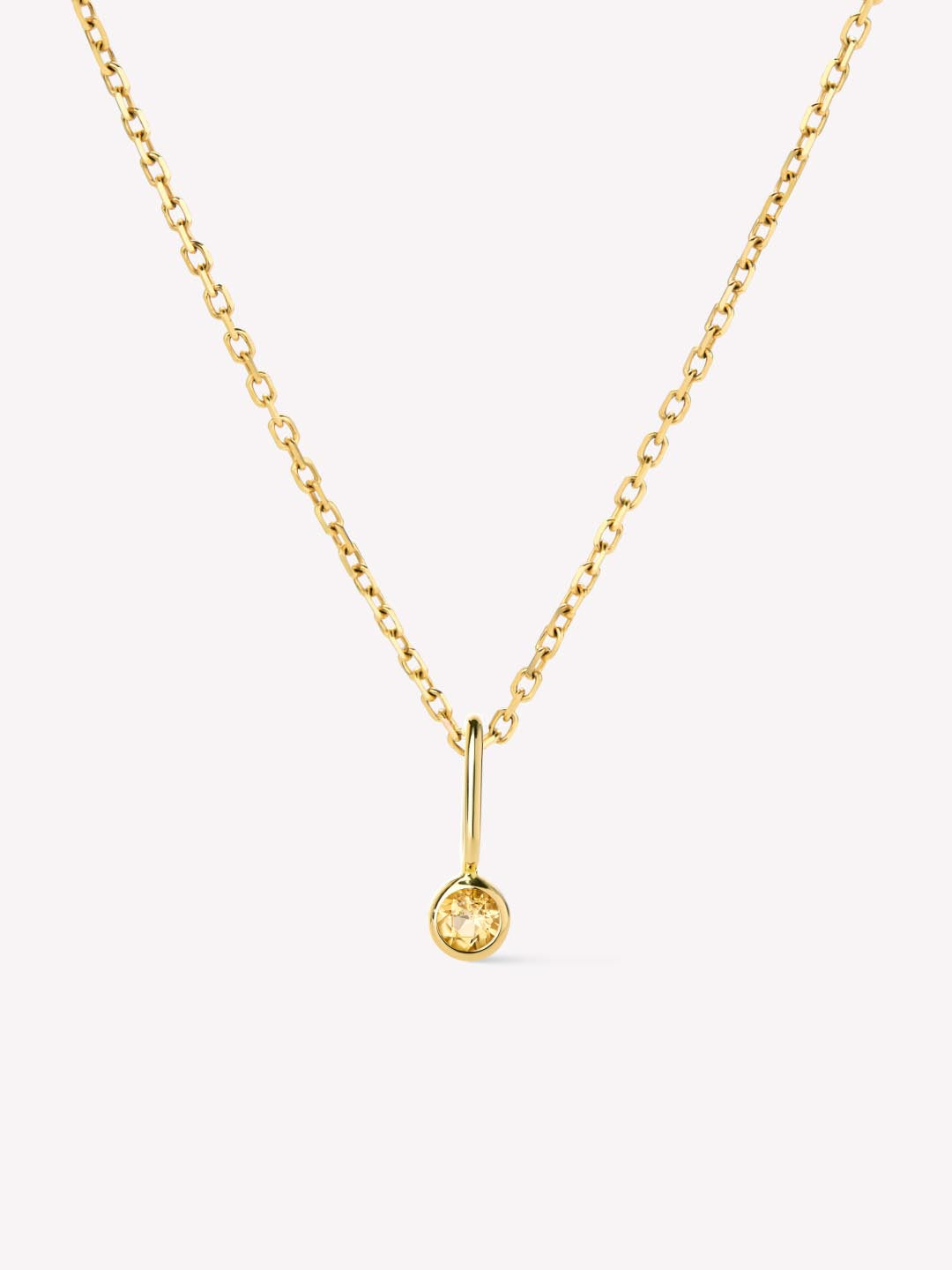 Solid Yellow Gold - Birthstone Necklace