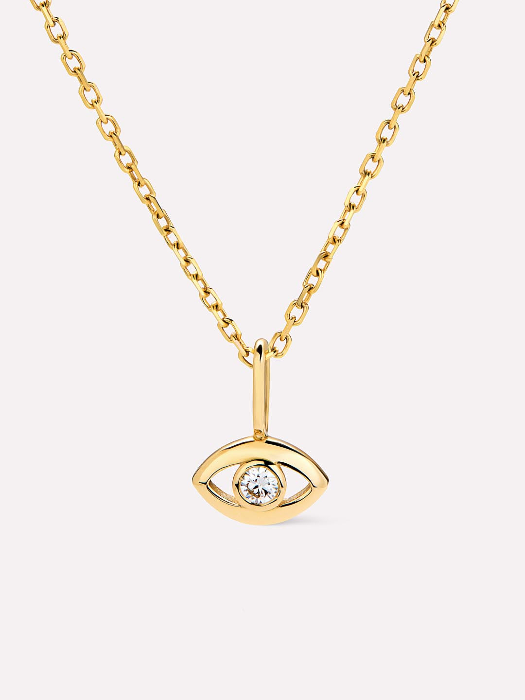 Gold Pendant Necklace - Evil Eye Charm Necklace